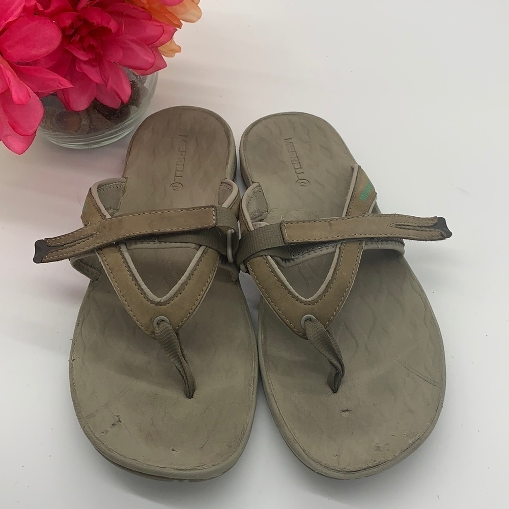Merrell Tan Brindle Flip Flop Sandal Sz 11. FFT0511C